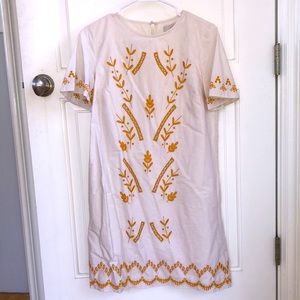 Loft Boho Festival Embroidered Dress Lined Loft Sz S
